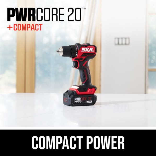 pwr core 20 ブラシレス 20v 1/2 インチ コンパクト ドリル ドライバー キット SKIL 8N8T2810 ツール